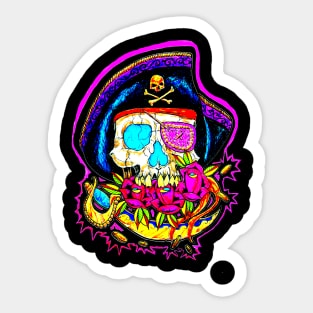 Crazy Pirate Handmade Custom Tattoo Design Sticker